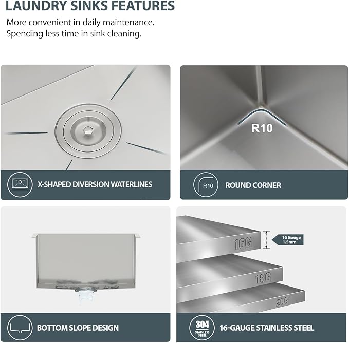 21 Laundry Sink Stainless Steel - Image 4