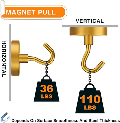 MIKEDE Strong Magnetic Hooks, 120Lbs Heavy Duty Magnetic Hooks - Image 2