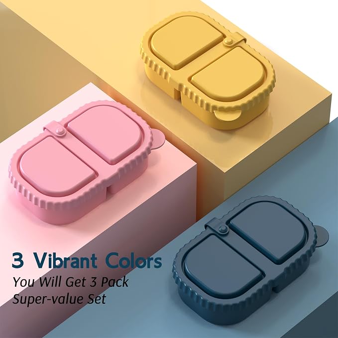 3 Pack Reusable Silicone Snack Containers - Image 2