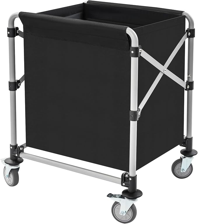 Commercial Laundry Cart with Wheels, Folding Laundry Hamper Cart, Heavy Duty by Eapmic