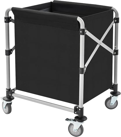 Commercial Laundry Cart with Wheels, Folding Laundry Hamper Cart, Heavy Duty by Eapmic