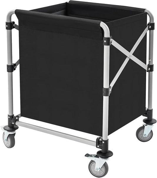Commercial Laundry Cart with Wheels, Folding Laundry Hamper Cart, Heavy Duty by Eapmic