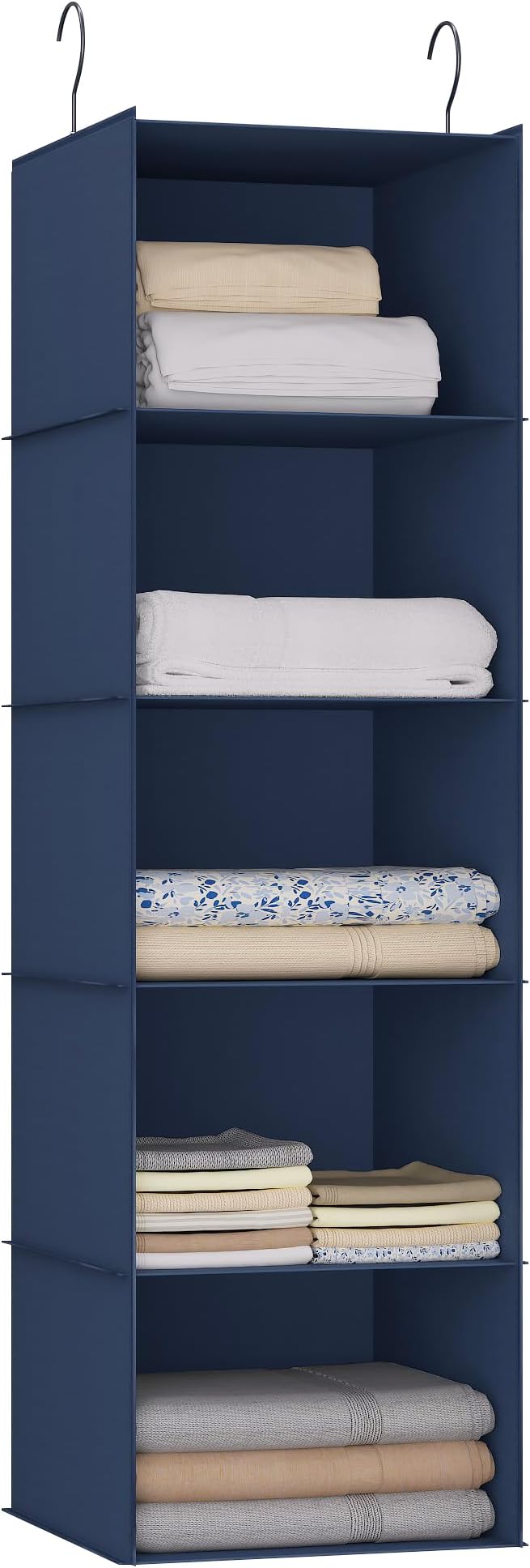 Hanging Closet Organizer and Storage 5-Shelf, Easy Mount Foldable Hanging by DonYeco
