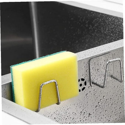 Garneck 4Pcs Stainless Steel Kitchen Sink Sponge Holder Sponge and Dishcloth - Image 4
