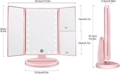 Tri-fold Lighted Vanity Makeup Mirror - Image 4