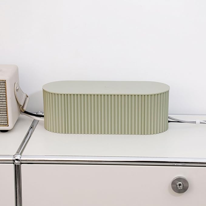 Green Cord Organizer Box, Plastic Cable Management Box - Image 9