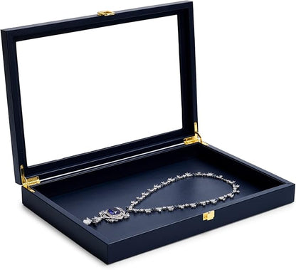 Oirlv Premium Blue Leather Flat Jewelry Tray - Image 2