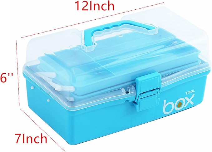 2PCS 12'' Three-Layer Clear Art Box Organizer - Image 2