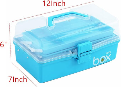 2PCS 12'' Three-Layer Clear Art Box Organizer - Image 2