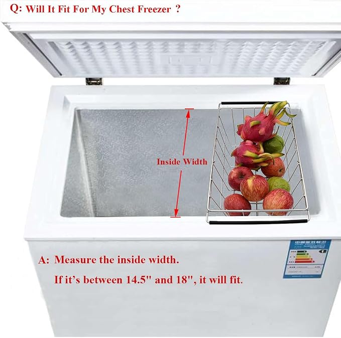 Orgneas Expandable Chest Freezer Basket, Stainless Steel Hanging Deep Freezer - Image 2