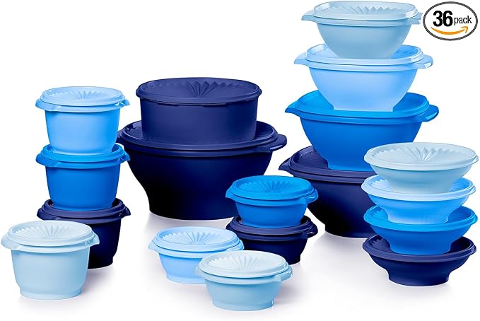 Tupperware Heritage Collection, New 36 Piece Food Storage Container Set in by Tupperware