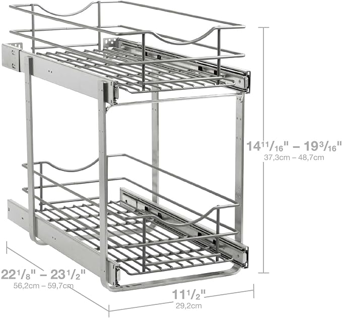 2 Tier Pull Out Cabinet Organizer, Soft Close Slide Out Drawer - Image 6