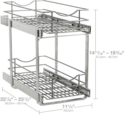 2 Tier Pull Out Cabinet Organizer, Soft Close Slide Out Drawer - Image 6