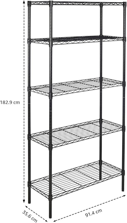Amazon Basics 5-Shelf Adjustable Heavy Duty Steel Wire Rack Storage Shelving - Image 3