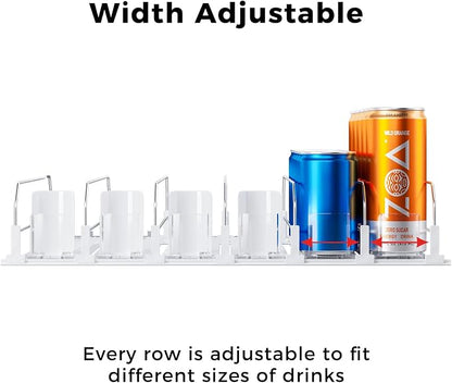 Puricon Drink Organizer for Fridge Pusher Glide, Spring Loaded Fridge Drink - Image 3