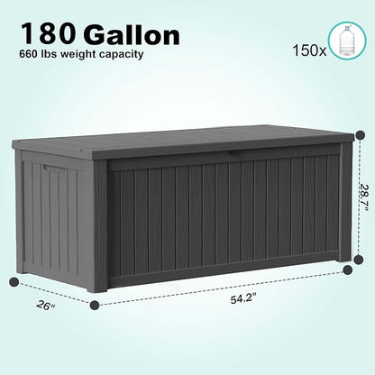 EasyUp 180 Gallon Deck Boxes Waterproof, Outdoor Large Storage Boxes - Image 2