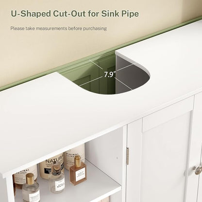 TEENFON 35.4" Pedestal Sink Storage Cabinet - Image 6