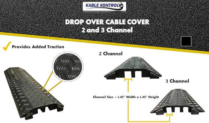 Kable Kontrol Drop Over Floor Cord Cover – 40” Inch Long 2 Channel Cable or - Image 8