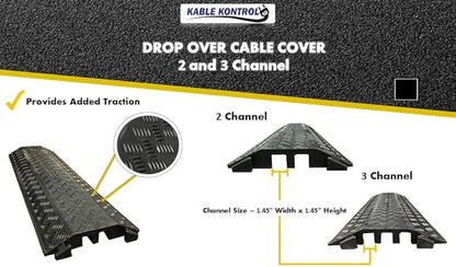 Kable Kontrol Drop Over Floor Cord Cover – 40” Inch Long 3 Channel Cable or - Image 8