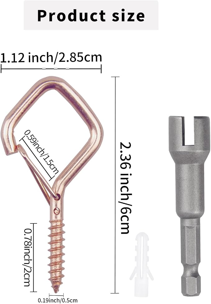 50 PCS Rose Gold Eye Screw Hooks - Image 2