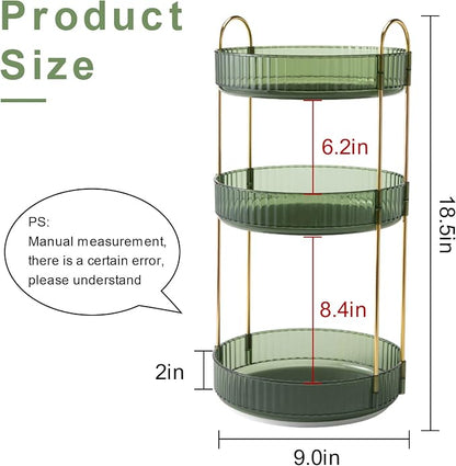 360° Rotating Makeup Organizer, Bathroom Make Up Spinning Holder Rack, Large - Image 3