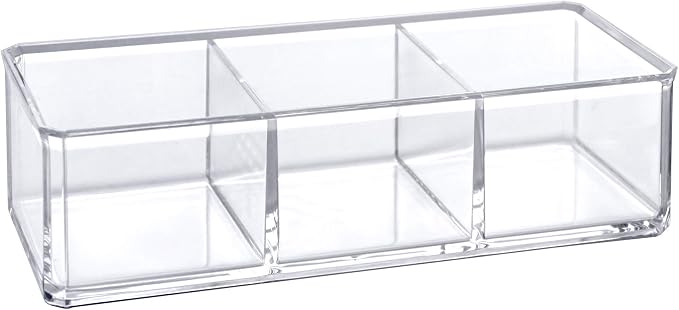 Amazing Abby - Glamour - Acrylic 3-Compartment Makeup Organizer, Transparent - Image 3
