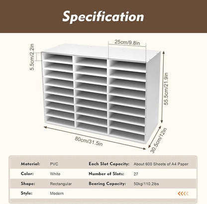 27 Compartments Literature Organizer, Desktop File Sorter Mail Center Paper - Image 9