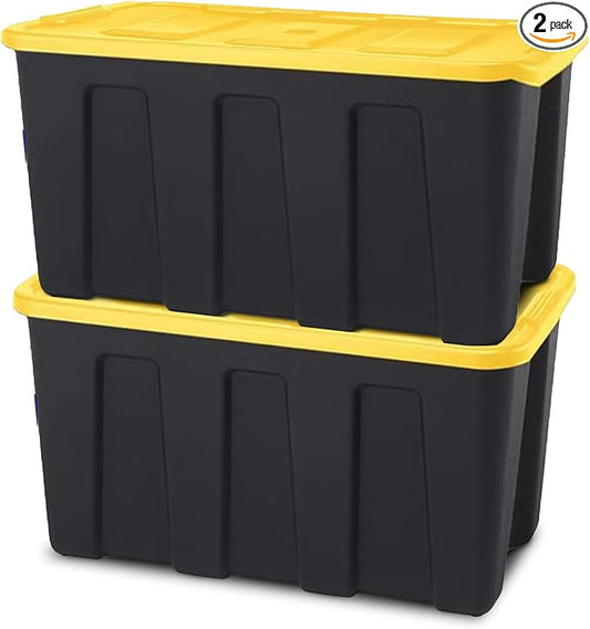 HOMZ 2-Pack Durabilt Tote, Heavy Duty Plastic Storage Bins by Homz