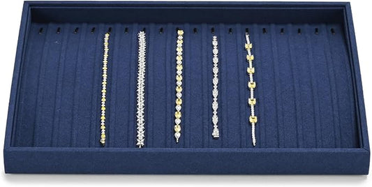Microfiber Jewelry Trays 16 Slots Necklace Tray Necklace Bracelet Display Tray by Papten
