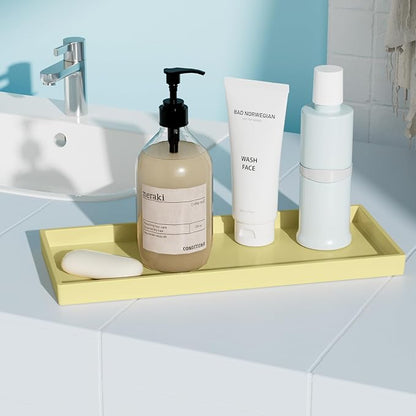Vanity and Bathroom Tray, 11.8" ABS Countertop Organizer, Waterproof Vanity Tray - Image 3