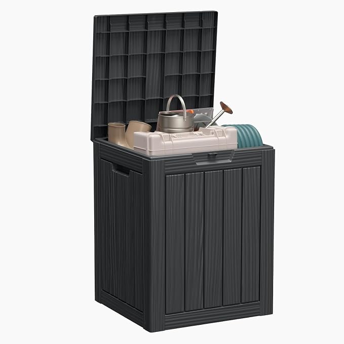 28 Gallon Deck Box, Resin Outdoor Storage Box - Image 3