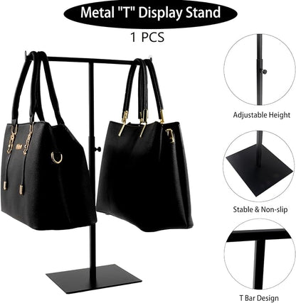 Display Stand Stainless Steel Jewelry Towers Bag Stand Tabletop Double Hook - Image 6