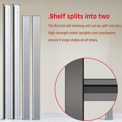 65" Wide Heavy Duty Garage Shelving Units, 6-Tier Deep Storage Shelves - Image 5