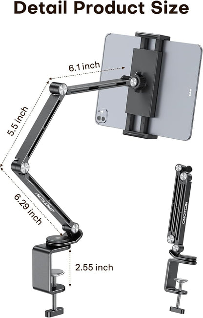 OMOTON Adjustable Tablet Stand for iPad, Desk Phone Holder for Bed - Image 5