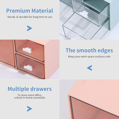 Desktop Stackable Storage with 1 Deep Drawer, Stackable Plastic Storage Drawer - Image 4