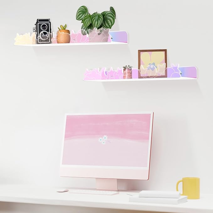 Floating Shelves for Wall, 4 Pack 15.7’’x 3.5’’Adhesive Acrylic Shelves - Image 2