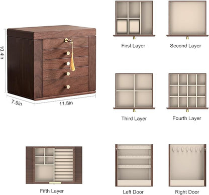 CHOSIN Black Walnut Wooden Jewelry Box - Image 5