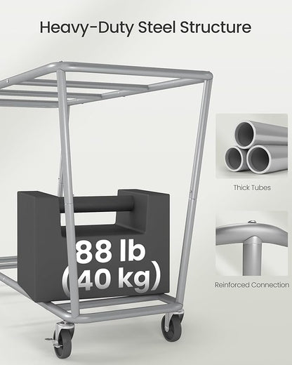 SONGMICS Laundry Basket with Wheels, 3-Section Laundry Sorter, 76.6 Gallons - Image 4