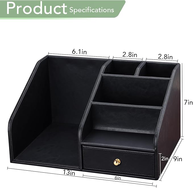 GORESE PU Leather Desk Organizer, File Organizer - Image 3