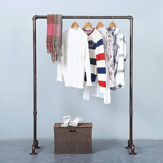 Industrial Pipe Clothing Rack 59in, Clothes Racks - Image 2