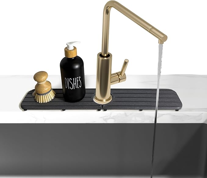 17inch x 4inch Kitchen Sink Faucet Mat, Water Absorbing Stone Faucet Splash - Image 5