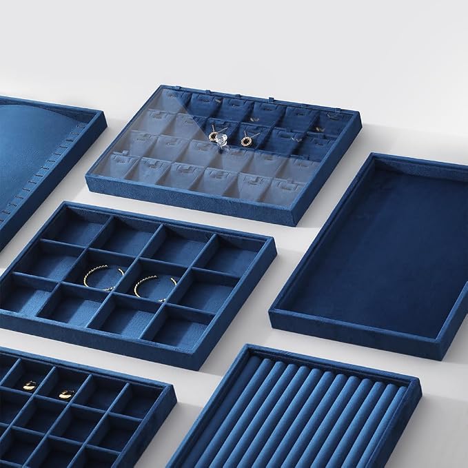 Velvet Stackable Jewelry Display Flat Tray - Image 9