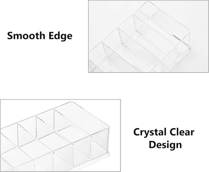 Acrylic Makeup Brush Organizers, 2 Pack 8 Section 8 Compartments Transparent - Image 4