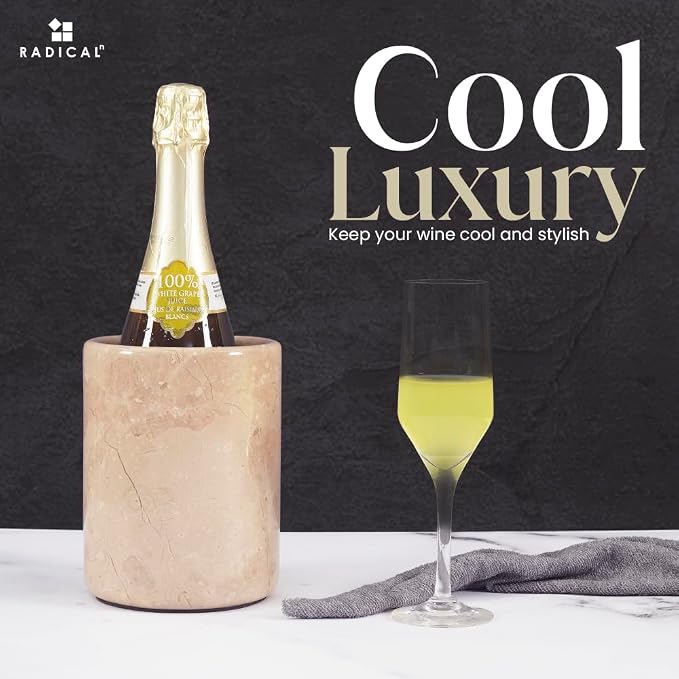 Radicaln Marble Wine Chiller Verona 6.5" Inches Handmade Insulated Cooler - Image 2