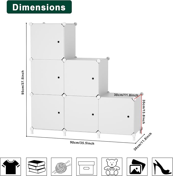 Cube Storage Organizer, 6-Cube Shelves Unit - Image 3