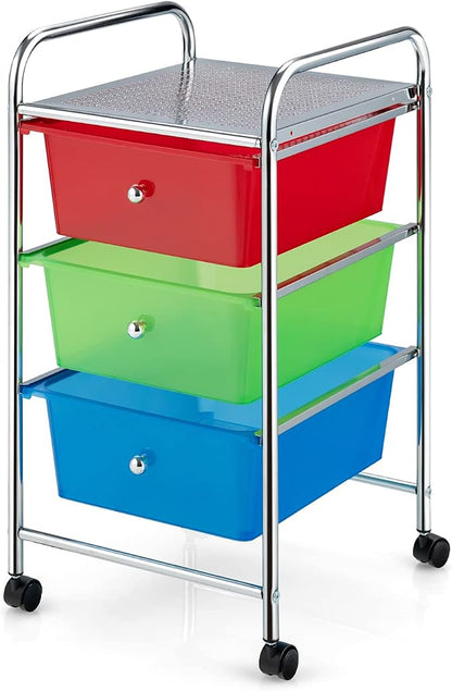 Giantex Rolling Cart with Drawers, Craft Organizer with Wheels, 3 Drawer by Giantex