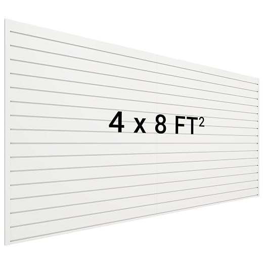 Slatwall Panel 8 FT x 4 FT, Interlocking Slat Wall Paneling, Wall Mounted PVC by Neoaider