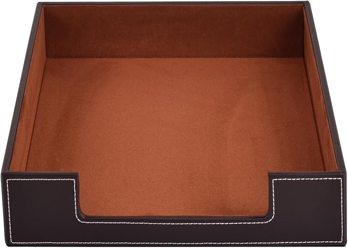 Leather Letter Tray, Office Supplies Desk Organizer - Image 2