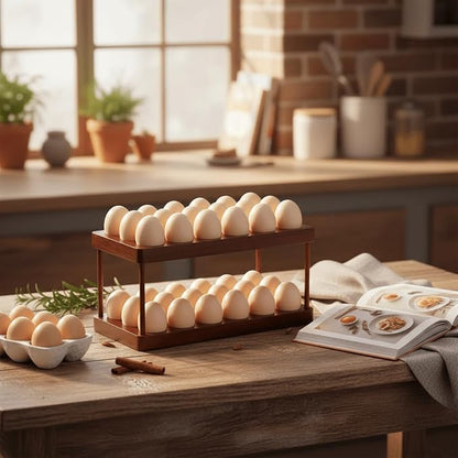 YOUEON Acacia Wooden Egg Holder - Image 9