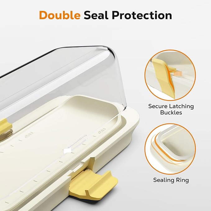 Butter Dish with Lid for Countertop and Refrigerator Door Shelf, Airtight - Image 2